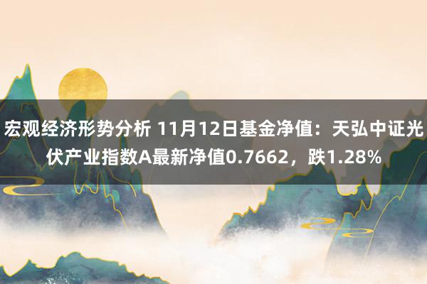 宏观经济形势分析 11月12日基金净值：天弘中证光伏产业指数A最新净值0.7662，跌1.28%