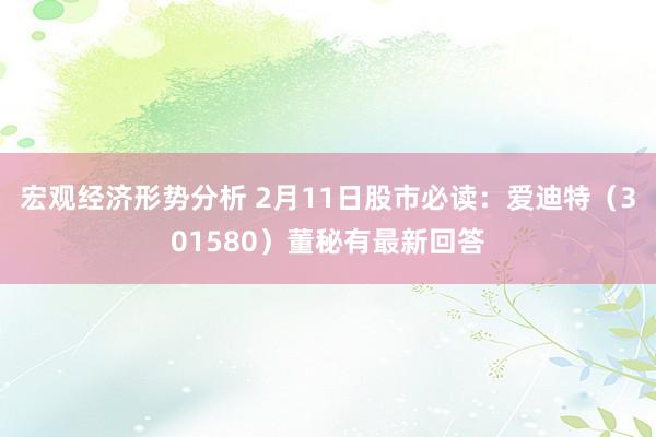 宏观经济形势分析 2月11日股市必读：爱迪特（301580）董秘有最新回答