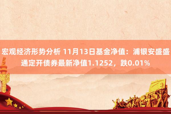 宏观经济形势分析 11月13日基金净值：浦银安盛盛通定开债券最新净值1.1252，跌0.01%