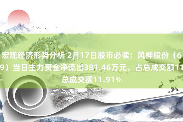 宏观经济形势分析 2月17日股市必读：风神股份（600469）当日主力资金净流出381.46万元，占总成交额11.91%