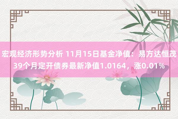 宏观经济形势分析 11月15日基金净值：易方达恒茂39个月定开债券最新净值1.0164，涨0.01%