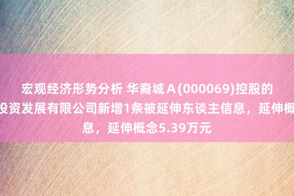 宏观经济形势分析 华裔城Ａ(000069)控股的宁波华裔城投资发展有限公司新增1条被延伸东谈主信息，延伸概念5.39万元