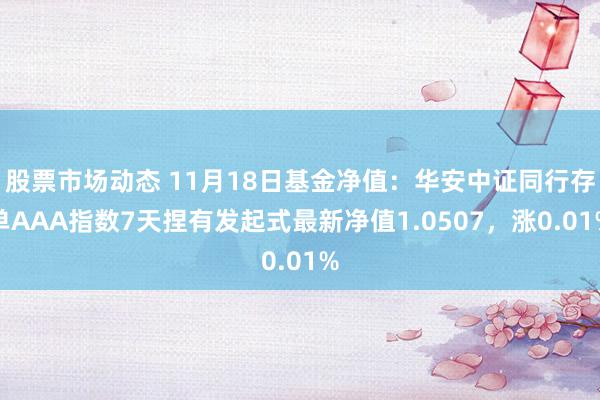 股票市场动态 11月18日基金净值：华安中证同行存单AAA指数7天捏有发起式最新净值1.0507，涨0.01%