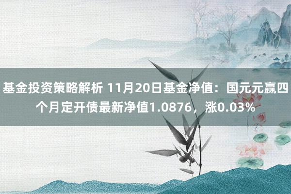 基金投资策略解析 11月20日基金净值：国元元赢四个月定开债最新净值1.0876，涨0.03%