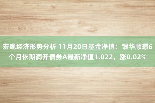 宏观经济形势分析 11月20日基金净值：银华顺璟6个月依期洞开债券A最新净值1.022，涨0.02%