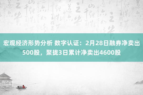 宏观经济形势分析 数字认证：2月28日融券净卖出500股，聚拢3日累计净卖出4600股