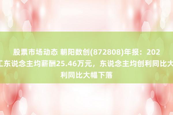 股票市场动态 朝阳数创(872808)年报：2024年职工东说念主均薪酬25.46万元，东说念主均创利同比大幅下落