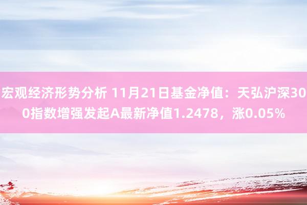 宏观经济形势分析 11月21日基金净值：天弘沪深300指数增强发起A最新净值1.2478，涨0.05%