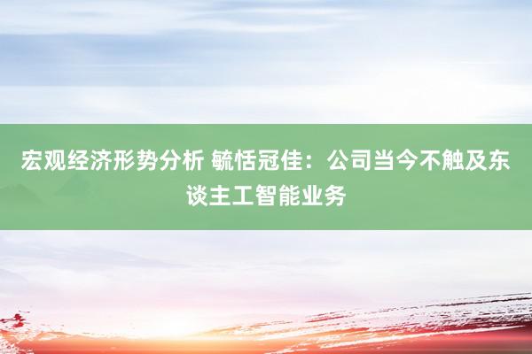 宏观经济形势分析 毓恬冠佳：公司当今不触及东谈主工智能业务