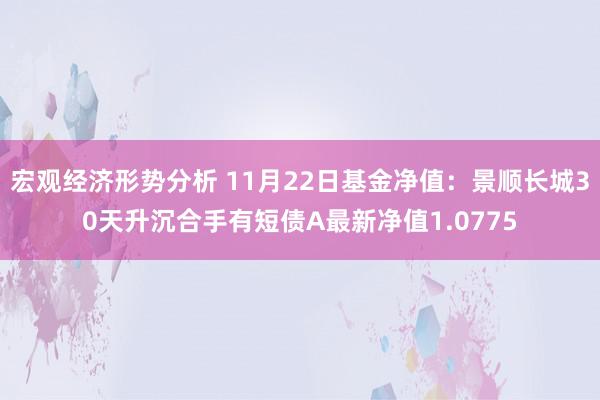 宏观经济形势分析 11月22日基金净值：景顺长城30天升沉合手有短债A最新净值1.0775