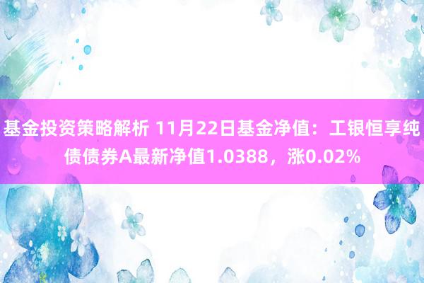 基金投资策略解析 11月22日基金净值：工银恒享纯债债券A最新净值1.0388，涨0.02%