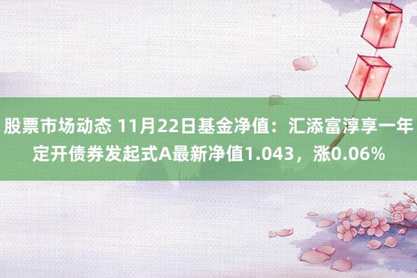 股票市场动态 11月22日基金净值：汇添富淳享一年定开债券发起式A最新净值1.043，涨0.06%