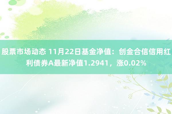 股票市场动态 11月22日基金净值：创金合信信用红利债券A最新净值1.2941，涨0.02%