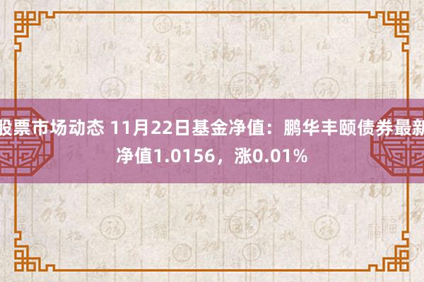 股票市场动态 11月22日基金净值：鹏华丰颐债券最新净值1.0156，涨0.01%