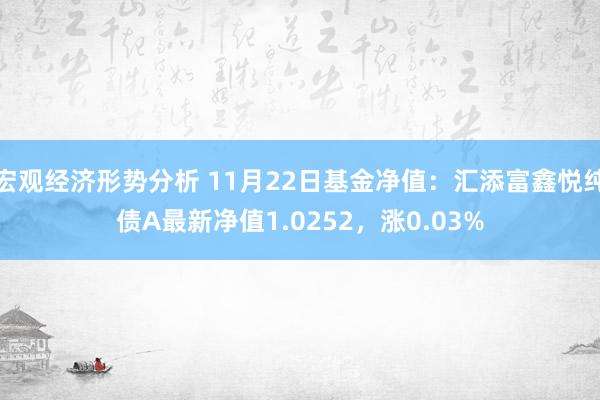 宏观经济形势分析 11月22日基金净值：汇添富鑫悦纯债A最新净值1.0252，涨0.03%