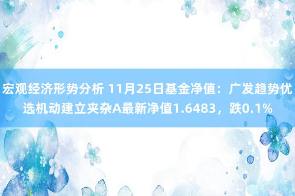 宏观经济形势分析 11月25日基金净值：广发趋势优选机动建立夹杂A最新净值1.6483，跌0.1%