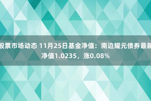 股票市场动态 11月25日基金净值：南边耀元债券最新净值1.0235，涨0.08%