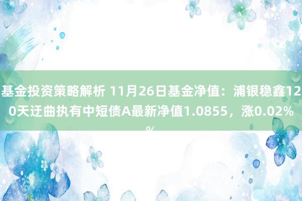 基金投资策略解析 11月26日基金净值：浦银稳鑫120天迂曲执有中短债A最新净值1.0855，涨0.02%